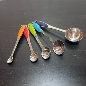 Endurance 18/8 Stainless Steel Measuring Spoons Set of 5 with Color Coded Grips